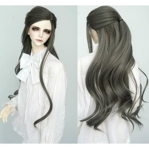 1/3 1/4 1/6 1/8 Fashion New Style Dark Grey Hair Wig High Temperature Wire For BJD Doll Wig
