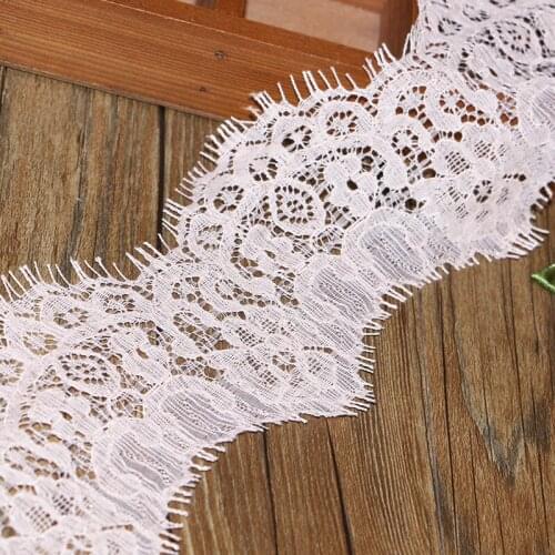 1 meter long, 8 cm wide, high quality fashion, high quality hand-made DIY light pink flower pattern eyelash lace edge, decorativ