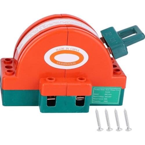 1pcs Double Throw Knife Disconnect Switch 2P 32A/100A Orange Red Terminal Connection Electric Supplies High-quality
