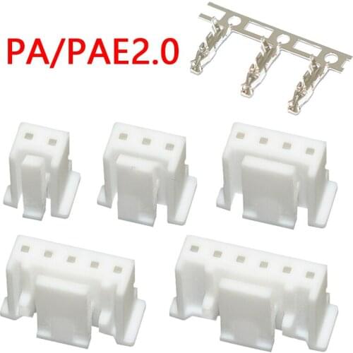 10PCS PA / PAE 2.0 PA2.0 PEA2.0 connector buckle plug rubber shell connector wiring crimping terminal spring 2p 3P 4P 5p 6p