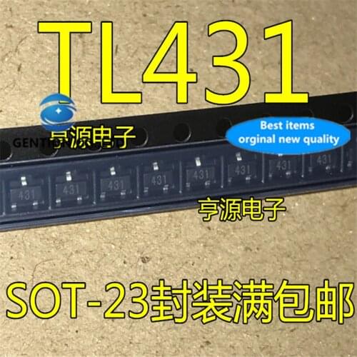 100Pcs TL431 CJ431 TL431A 431 SOT23 Voltage regulator chip in stock 100% new and original