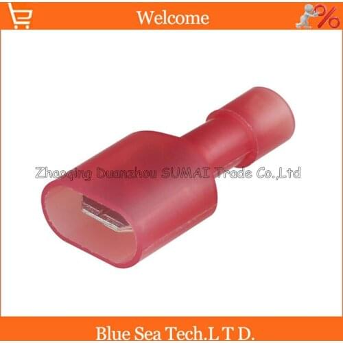 200pcs/lot MDFN1.25-250 Red Male cold-pressed terminal Insulated Terminal For 0.5-1.5mm2,22-16 AWG Wire 10A
