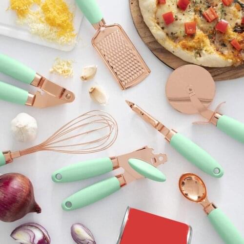 7 Pcs Kitchen Gadget Set Stainless Steel Baking Cooking Utensils Ice Scream Spoon Peeler Garlic Press Cheese Grater Whisk