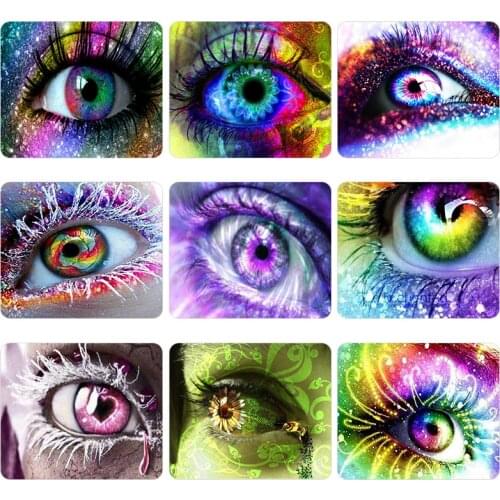 Diamond Painting 2PCS 25x25CM New 5d Diamond Painting Eye Diamond Painting Round Diamond DIY