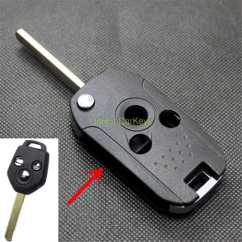 AURONOVA New Flip Folding Key Shell for Subaru XV Forester Outback Legacy 3 Buttons Modified Remote Car Key Case Blade Type 1