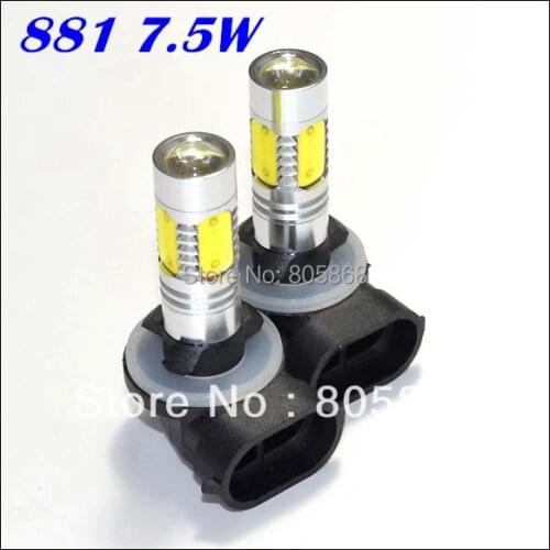 Free Shipping!!! H27 881 7.5W smd Chip LED Fog Light, 7.5W Fog Light With Clean Lens H1 H3 880 881 led