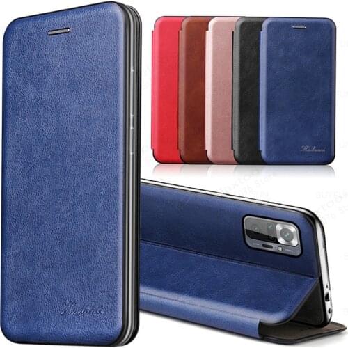 Redme note 10pro magnetic leather Phone Cover for Xiaomi redmi note 10 pro max not10 note10 s Wallet Book Stand Shockproof cases