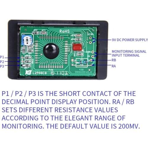 Digital Panel Meter PM438 Mini Digital Voltmeter, Voltmeter With Reverse Polarity Protection, Digital Voltage Multimeter
