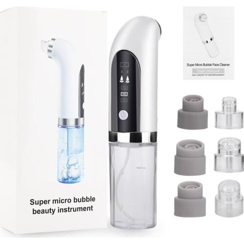 Electric Small Bubble Blackhead Remover USB Rechargeable Water Cycle Pore Acne Pimple Removal Vacuum Suction Facial Cleaner Tool