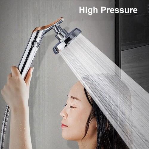 Bathroom Chrome Plated Water Saving Rainfall Handheld High Pressure Shower Head Rain Spray with On/Off Stop Button