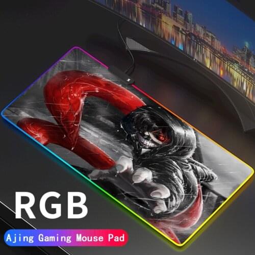 RGB Tokyo Ghoul Luminous Gaming MousePad Large Glowing USB LED Extended Illuminated Keyboard PU Non-Slip Blanket Desk Mat