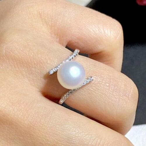 New Style 925 Sterling Silver Finger Ring Settings Adjustable Ring Findings Jewelry Parts Fittings Accessories for Pearls