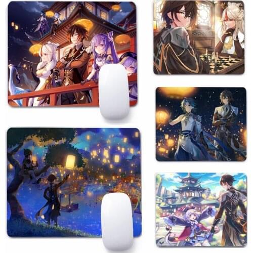 Zhongli genshin impact 22x18cm Mouse Pad Computer Small Mouse Non-slip Pad Desktop Keyboard Pad Office Mouse Mat