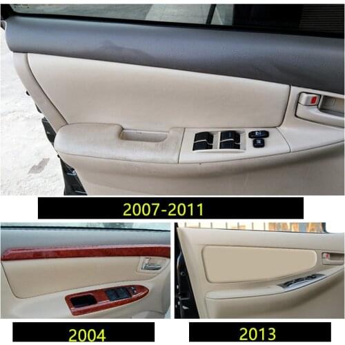 Microfibre Leather Doors Panel Cetner Armrest Protective Cover For Toyota Corolla 2004 07 08 09 10 11 13 CAB113