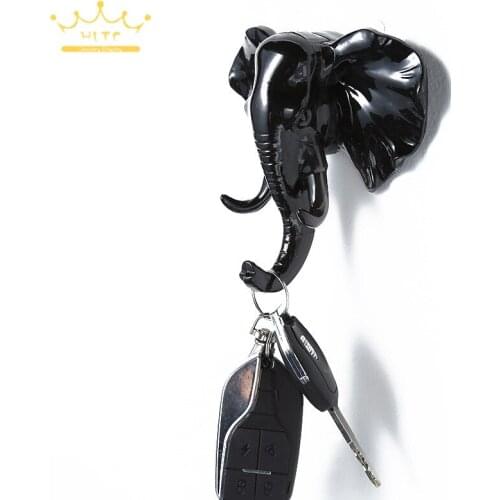 Creative Animal Head Shape Hook Jewelry Holder Keys Bags Hanger Wall Door Cabinet Holder Decor Display Rack Elephant Hook