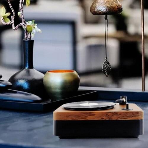 Creativity Mini Stereo Retro Bluetooth-compatible Speaker Subwoofer Atomic Wireless Vinyl Record Player Multifunction Player
