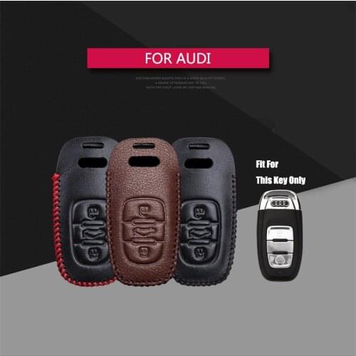 Best Sale Leather Car Key Case Cover For Audi Q2 Q3 Q5 Q7 Q8 R8 TT RS3 RS4 RS5 RS6 RS7 S3 S4 S5 Key Holder Key Parts Skin Shell