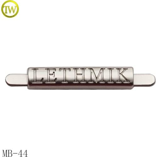 Custom metal clothing labels Designer metal logo labels for handbags
