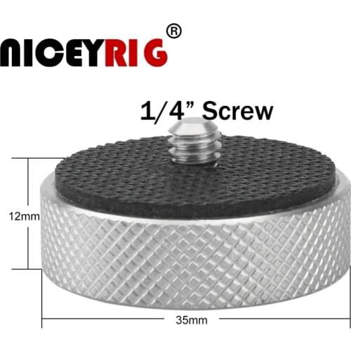 NICEYRIG 1/4" Screw Microphone Screw Thumb 3/8" Mic Stand 1/4" 3/8" Screw Non-slip Mat Aluminum Alloy DSLR Camera Rig Shoulder