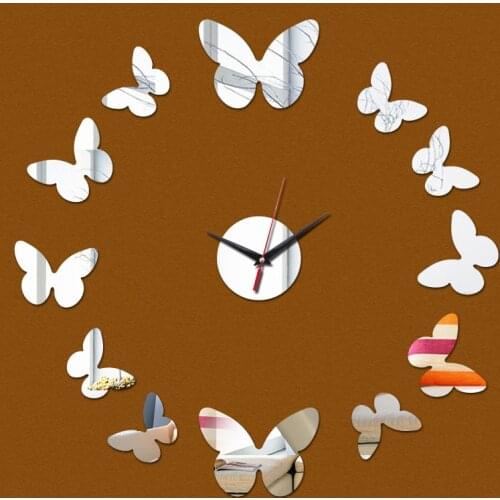 New europe living room big home decoration 3d acrylic mirror clocks modern diy large watch wall sticker