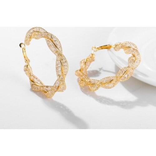 Round Earrings Female Twisted Earrings Jewelry Gifts Gold 2020 New Fashion Exaggerated Large Geometric Golden Punk Women HJUEY