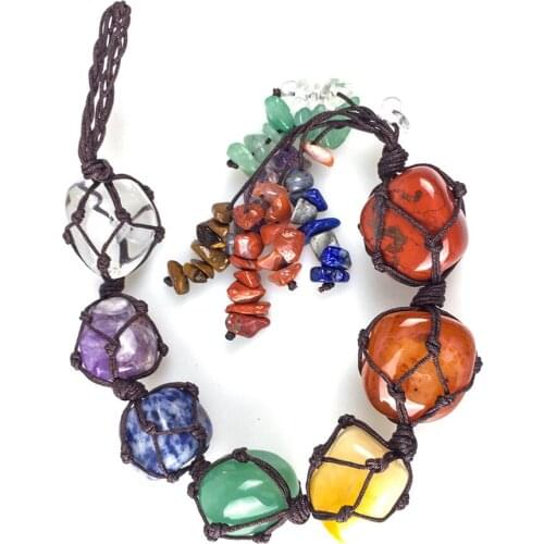 30cm 7 Colors natural crystal stone car pendant Car Hanging Ornament Exquisite Meditation decoration christmas Home Decoration
