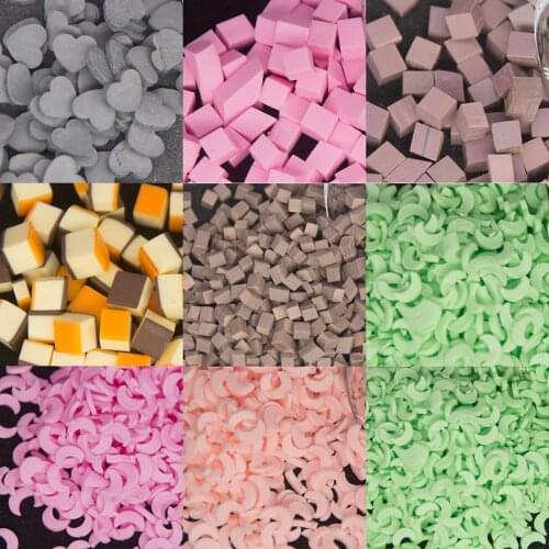 Heart Square Moon Chocolates Shape Polymer Clay Slice Colorful Sprinkles for Slimes Filling Acrylic Epoxy Resin Filler