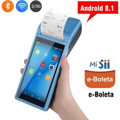 Ready Ship!Handheld POS Terminal PDA Android 8.1.0 Bluetooth 2G/3G WiFi Net 1+8G With Built-in 58mm Thermal Receipt Printer