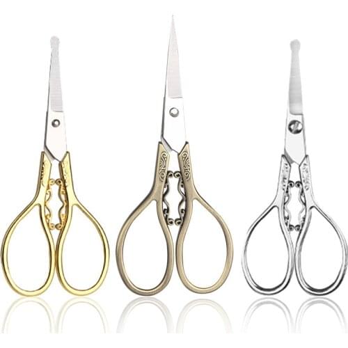 1PCS Professional Eyebrow Scissors Stainless Steel Curved Blade Manicure Pedicure Beauty Cuticle Scissors for Nail