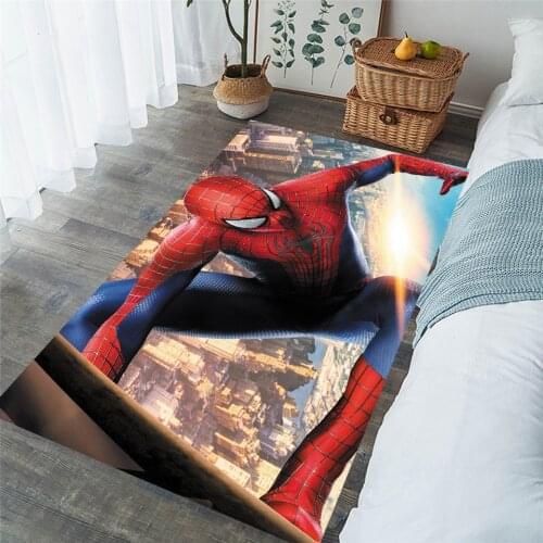 New Spiderman Rug Captain America Avengers Living Room Carpet Mat Door Mat Flannel Printed Boys Bedroom Non-slip Floor Carpet