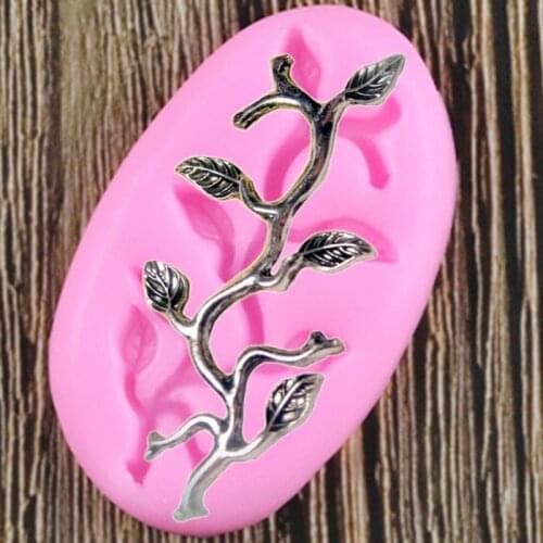 Tree Branch Silicone Mold Leaf Cake Border Fondant Molds Cake Decorating Tool Resin Jewelry Mold Candy Chocolate Gumpaste Mould