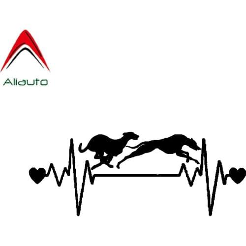 Aliauto Fashion Car Sticker Racing Greyhound Lifeline Automobile Styling Vinyl Waterproof Sunscreen Decal Black/silver,17cm*6cm