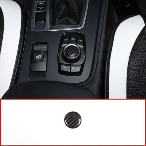 Carbon fiber Style Multimedia Switch Button Cover Sequins Trim for BMW 1 2 3 4 Series X1 F48 X2 F47 X3 f25 X5 f15 Car Accessory
