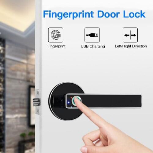 Smart Lock Fingerprint Door Lock Security Biometric Keyless Stainless Steel USB Electronic Lock Key left right Open direction
