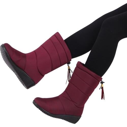 2020 New Winter Snow Boots Womens Tube Platform Shoes Waterproof Non-slip Plus Velvet Warm Shoes Womens Thick Cotton Boots
