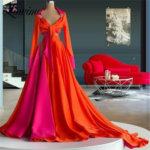 2021 New Arrival Plus Size A-Line Long Evening Dresses Special Design Cut-out Sexy Party Dress Crystal Women Celebrity Prom Gown