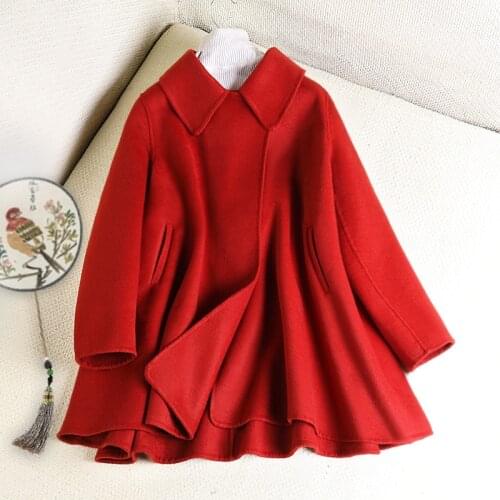 Cloak double-sided cashmere coat female 2020 spring the new popular cloth coat short little Audrey Hepburn wind