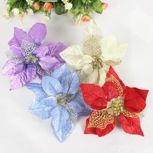 Wedding Christmas Valentines Day Decorations 1/5pcs Artificial Hollow Flowers Beautiful Ornament Christmas Tree Home Decor