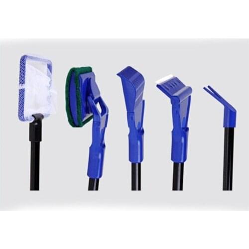 5 in1 Aquarium Tank Cleaner Supplies Brush Fish Net Gravel Rake Algae Scraper Fork Sponge Cleaning Toolsx lot Practical