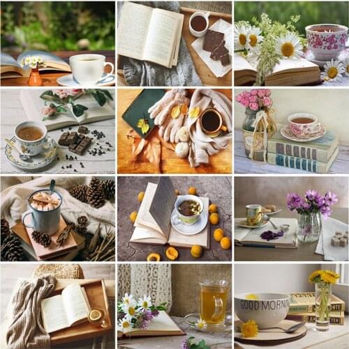 5D Diamond Painting Cooffee Cup Full Drill Square Flower Diamond Embroidery Mosaic Chocolate Picture of Rhinestones Decor Gift