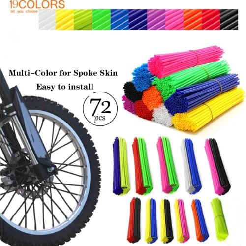 72pcs Universal Dirt Bike Wheel Rim Spoke Skins Covers Wrap Tubes Decor Protector Kit For KTM Yamaha Honda Kawasaki Suzuki BMW
