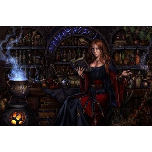 JMINE Div 5D Witch Magic lab Full Diamond Painting cross stitch kits art High Quality Portrait 3D paint by diamonds