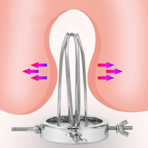 Stainless steel Metal Anal butt Plug hollow Spreader Dilator Speculum Tunnel anus Mirror Adjustable inser BDSM restraint sex toy