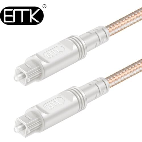 EMK Digital Optical Fiber Audio Cable 5.1 Toslink Cable SPDIF Optical Cable DVD 360 Xbox Amplifier Soundbar 1m 2m 5m 8m 10m 15m