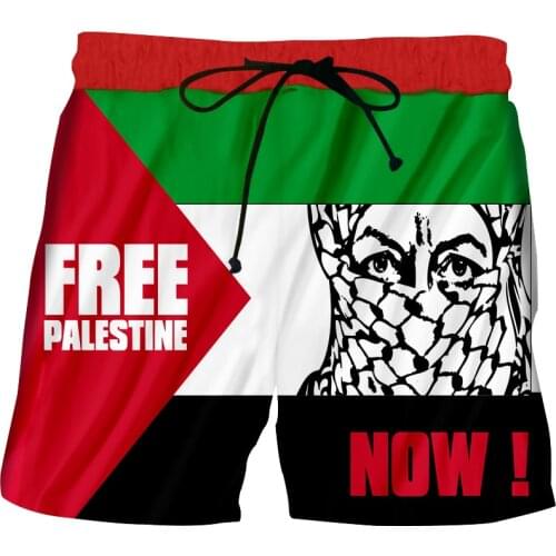 CJLM Free Palestine New Mens Sports Shorts 3D Print Mens Shorts Large Size Palestine Flag Shorts Summer Victory Dropship 5XL