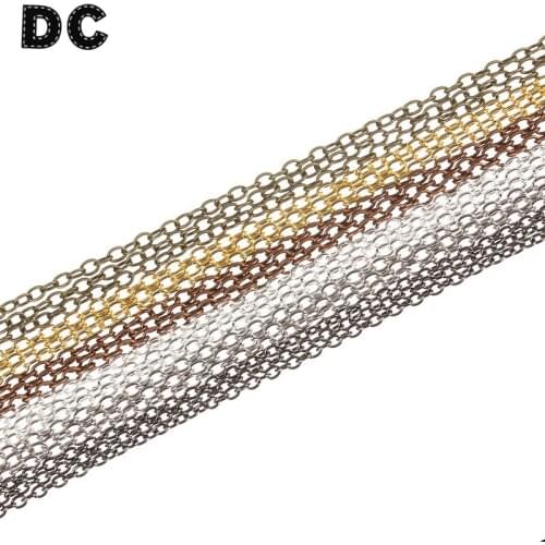 DC 10Meter/lot Silver Rhodium Color Bulk Link Rolo Chains Connectors 2*3/4*6/5*7/mm for DIY Necklace Bracelet Findings F711
