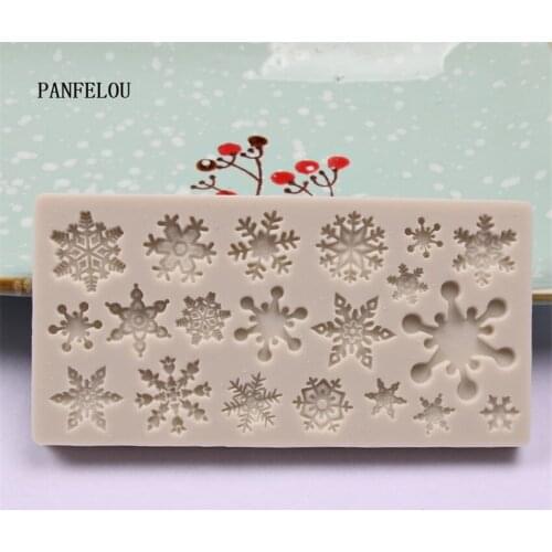 DIY snowflake Cakes Molds Silicone Mold Fondant Cake Chocolate Soap Candy Biscuit Sugar Mold Baking Kitchen Accessories
