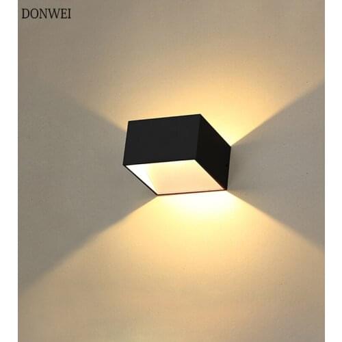 DONWEI LED Wall lamp 7W COB Aluminum Up Down Indoor Wall Mounted Living room Dining Room Corridor wall light Decor AC90-260V