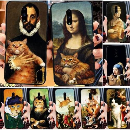 Leonardo Da Vinci Mona Lisa Pat Cat Art Phone Case For Redmi 9A 6 4X 7 7A 8 GO K20 K30 K30pro Note 4 4X 5 5A 6 6 Pro 7 K30 8pro