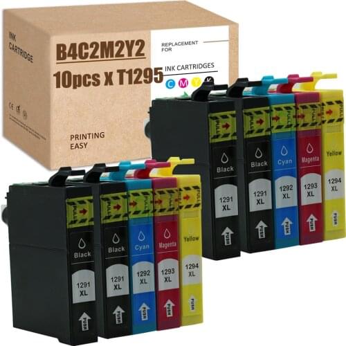 SZ 10PCS Compatible T1291 T1292 T1293 T1294 T1295 Ink Cartridge for SX235W SX420 SX420W SX425 SX425W WF-3010DW WF-3520 WF-3520